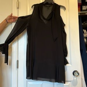 BCBG Maxazaria sheer black cocktail dress